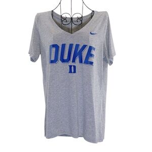 Nike Women’s Duke Blue Devils Gray V-Neck Short Sleeve Graphic T-Shirt, Size M